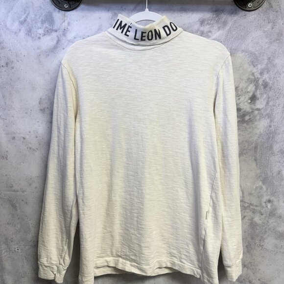 Aime Leon Dore T Shirt Mens XS 19x25.5 White Turtle Neck Long Sleeve - Picture 1 of 14